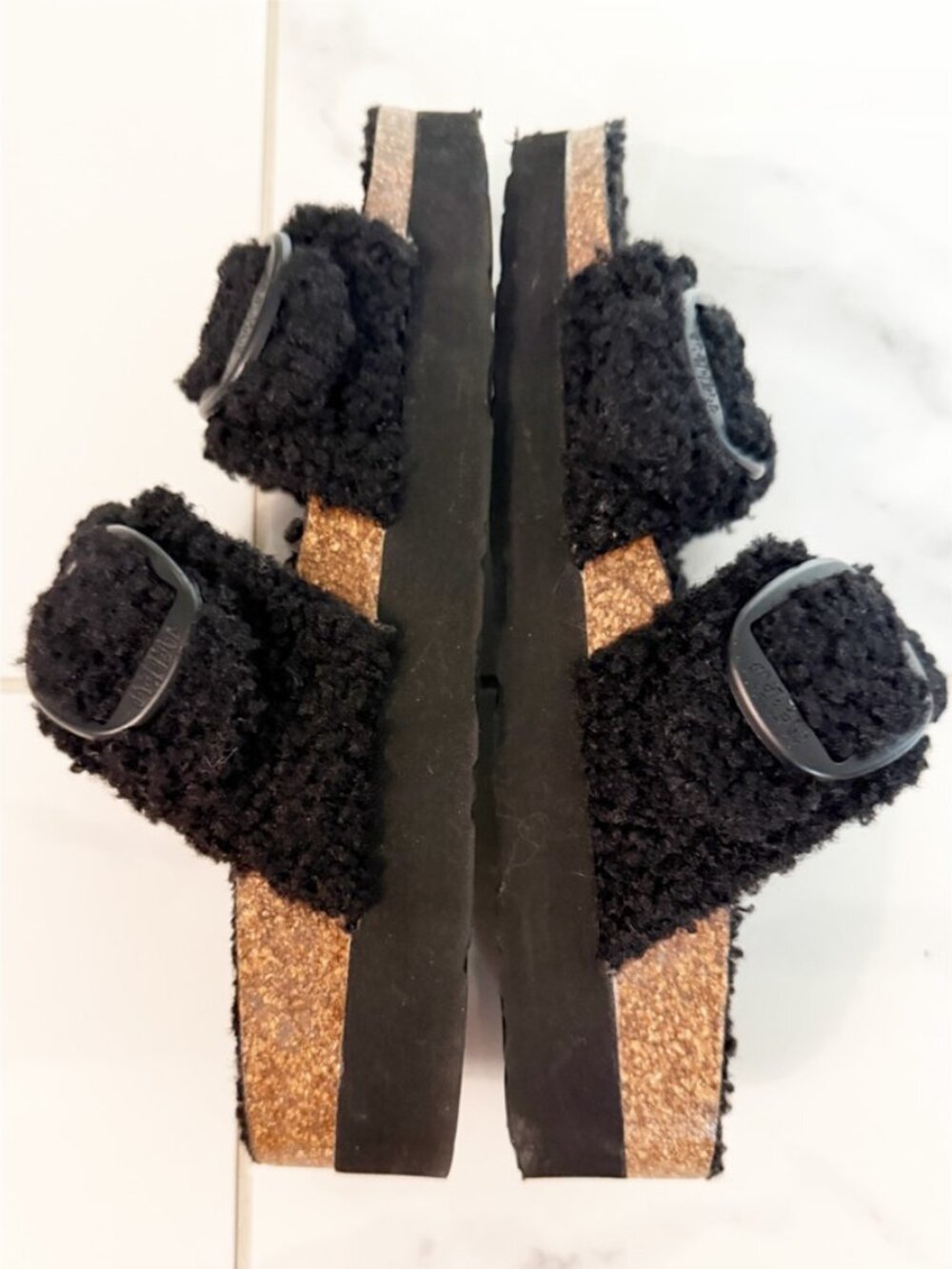 Mad Love Selema Black Boucle Lined Footbed Sandals 9 - Picture 6 of 11